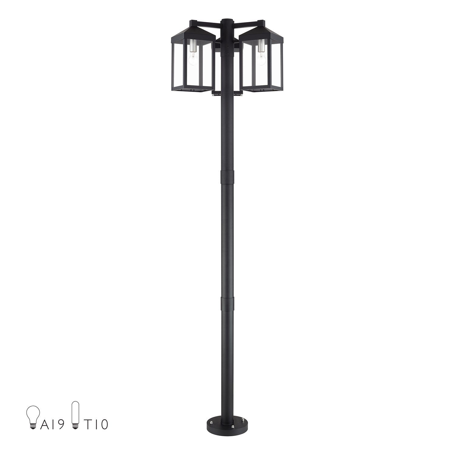 Multi Head Black Outdoor Post Light With Brushed Nickel Accents by Livex Lighting