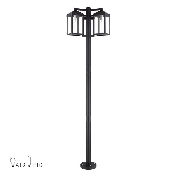 Multi Head Black Outdoor Post Light With Brushed Nickel Accents by Livex Lighting