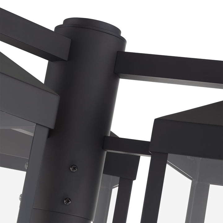 Multi Head Black Outdoor Post Light With Brushed Nickel Accents