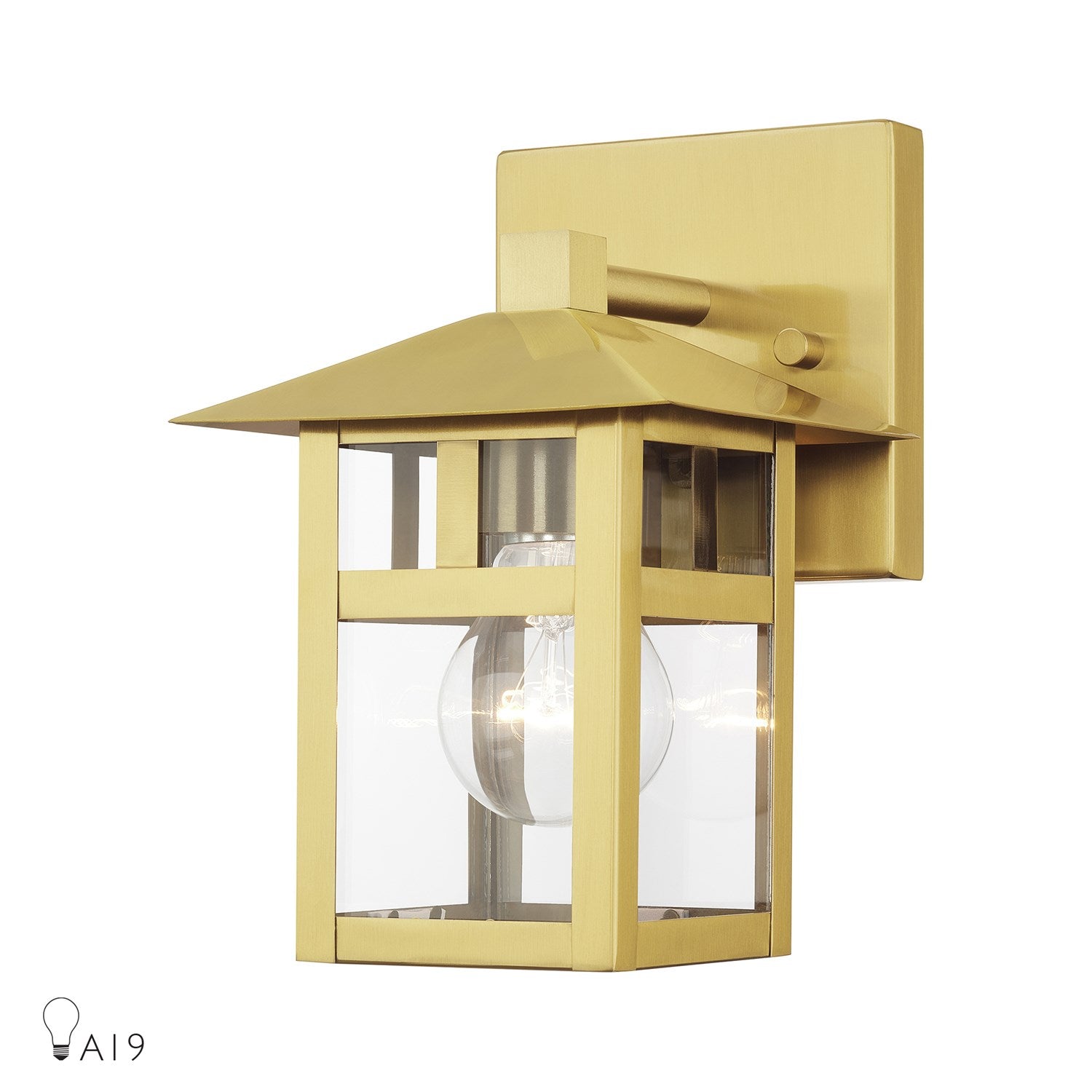 1 Light Textured Black Small Outdoor Wall Lantern With Clear Glass by Livex Lighting