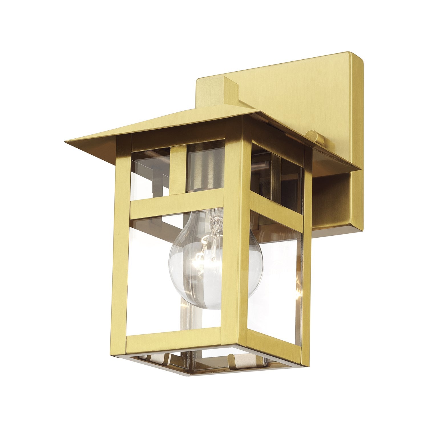 1 Light Textured Black Small Outdoor Wall Lantern With Clear Glass
