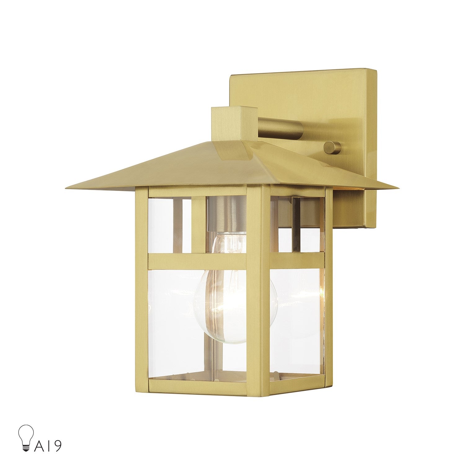 1 Light Textured Black Medium Outdoor Wall Lantern With Clear Glass by Livex Lighting