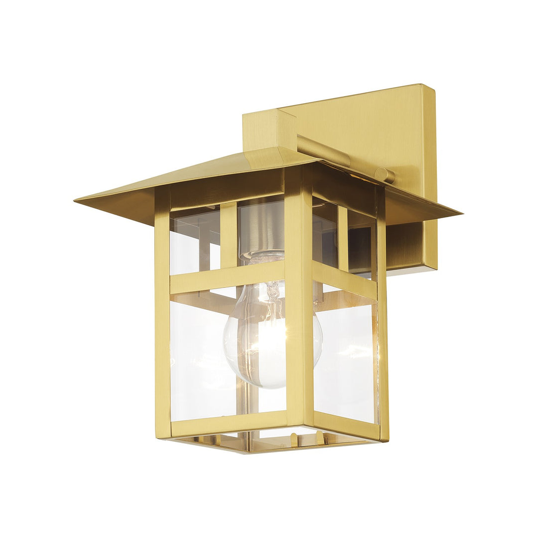 1 Light Textured Black Medium Outdoor Wall Lantern With Clear Glass