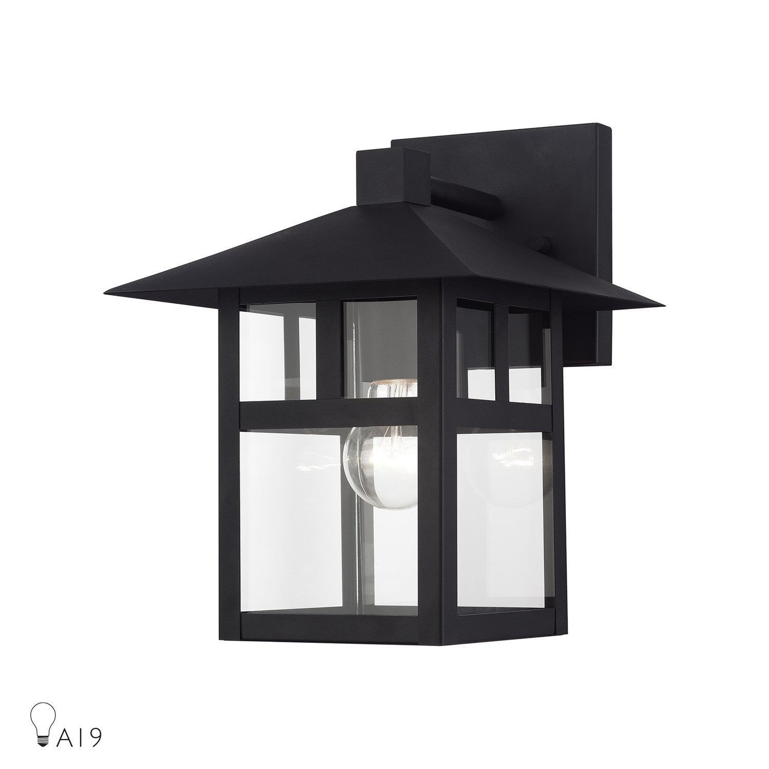 1 Light Satin Gold Large Outdoor Wall Lantern With Clear Glass by Livex Lighting