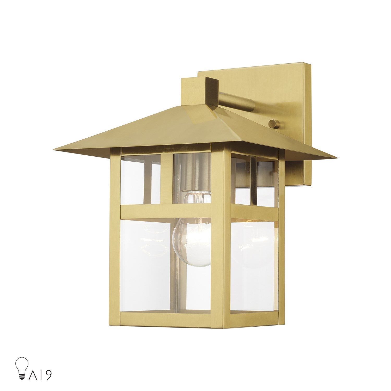 1 Light Textured Black Large Outdoor Wall Lantern With Clear Glass by Livex Lighting