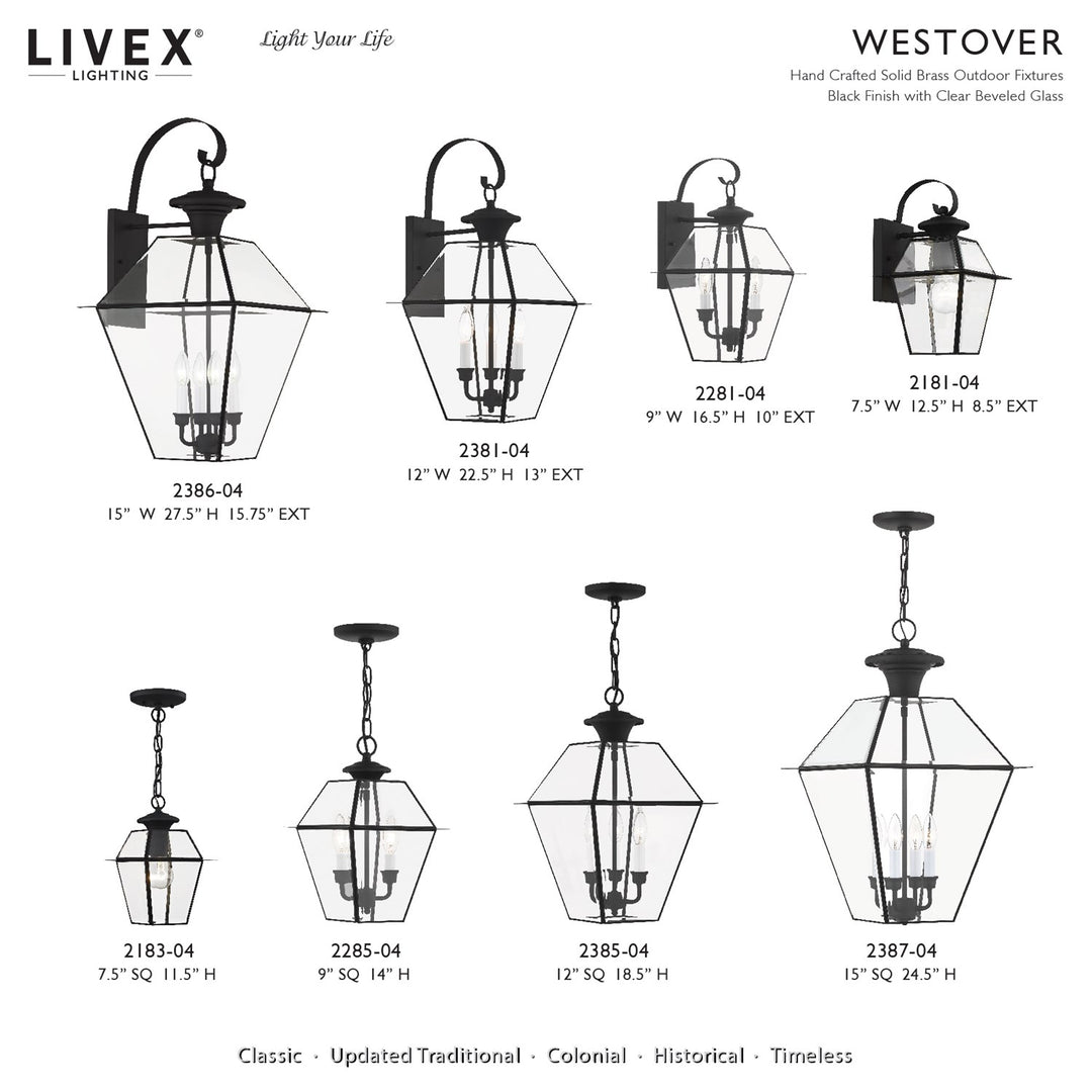 Multi Head Black Outdoor Post Light With Clear Beveled Glass