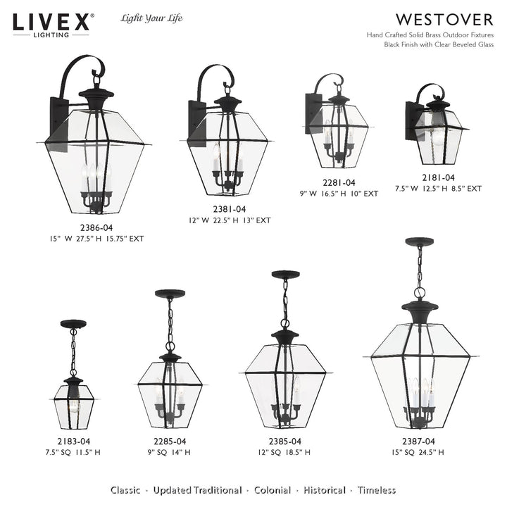 Multi Head Black Outdoor Post Light With Clear Beveled Glass