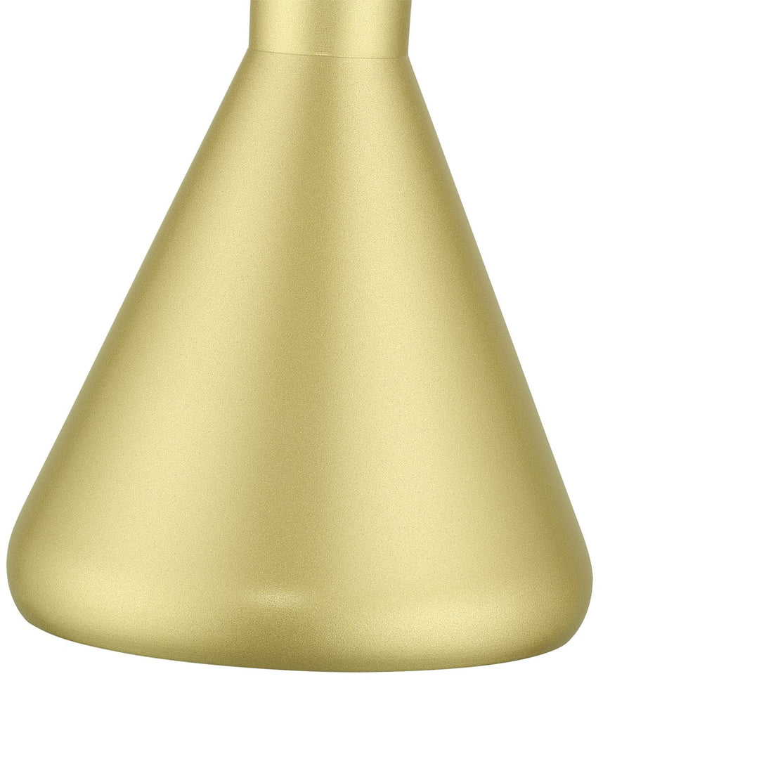 1 Light Soft Gold Cone Mini Pendant With Polished Brass Accents