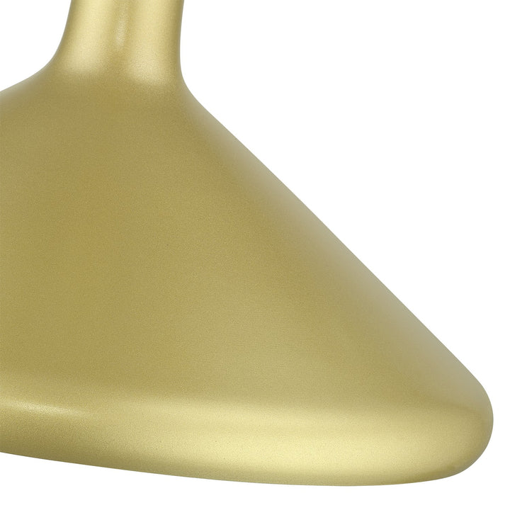 1 Light Soft Gold Cone Pendant With Polished Brass Accents