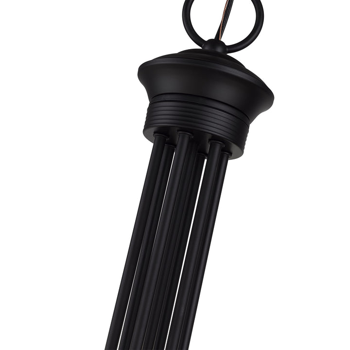 12 Light Black Large 2-Tier Chandelier
