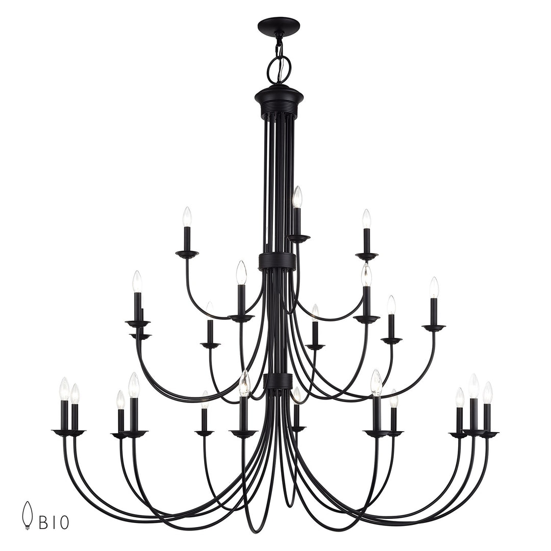 24 Light Black Grande Foyer Chandelier by Livex Lighting