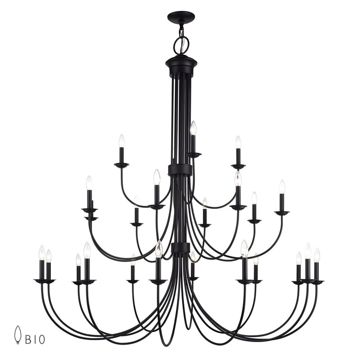 24 Light Black Grande Foyer Chandelier by Livex Lighting