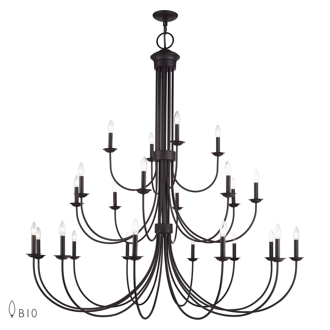 24 Light Bronze Grande Foyer Chandelier by Livex Lighting