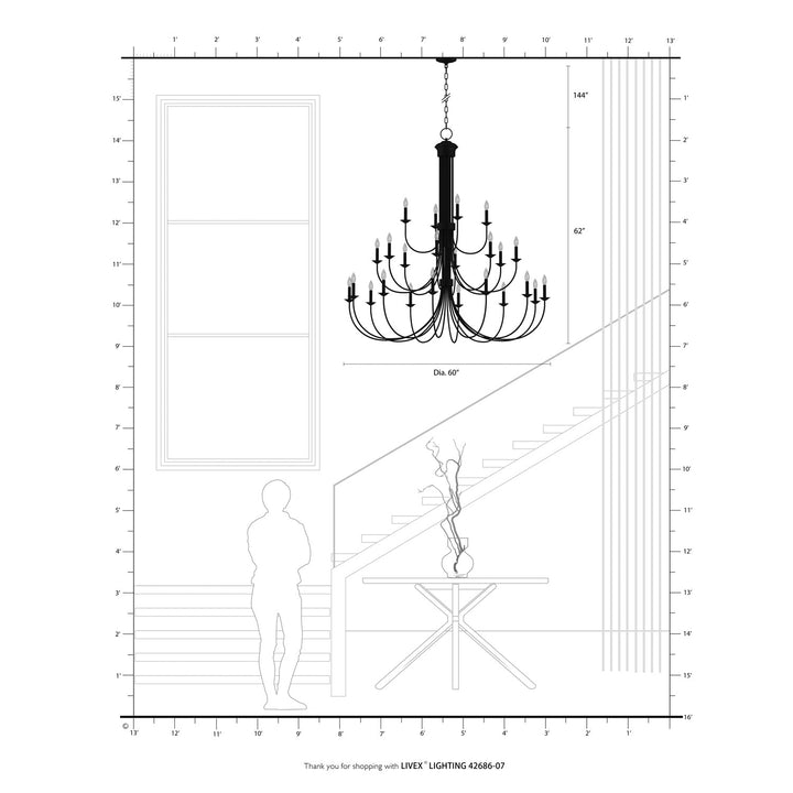 24 Light Bronze Grande Foyer Chandelier
