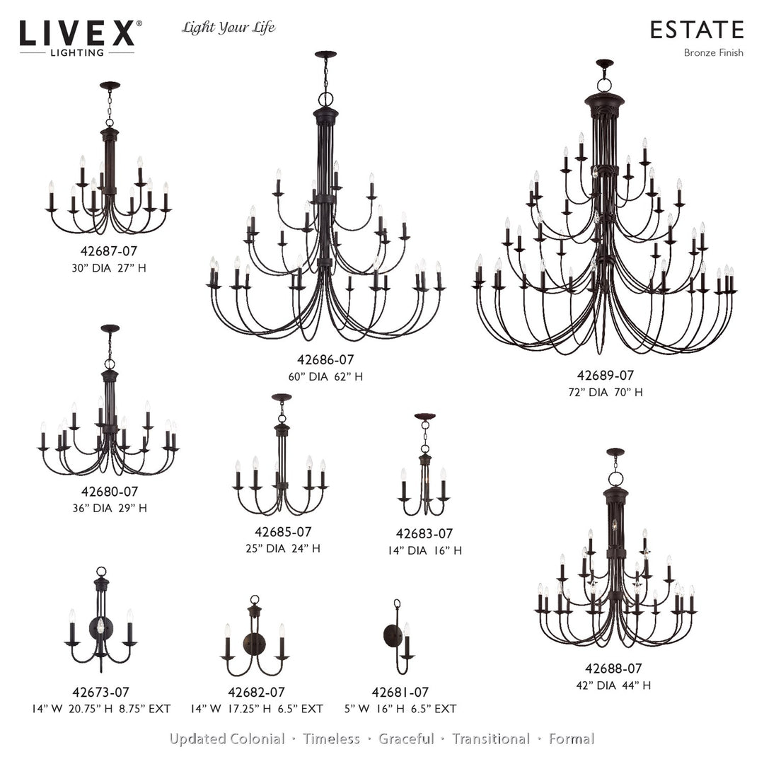 24 Light Bronze Grande Foyer Chandelier