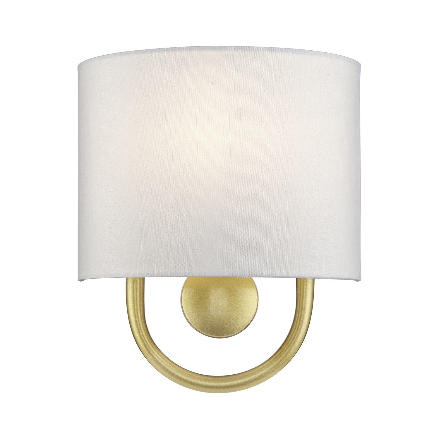 1 Light Soft Gold Ada Sconce With Hand Crafted Off-White Fabric Shade by Livex Lighting