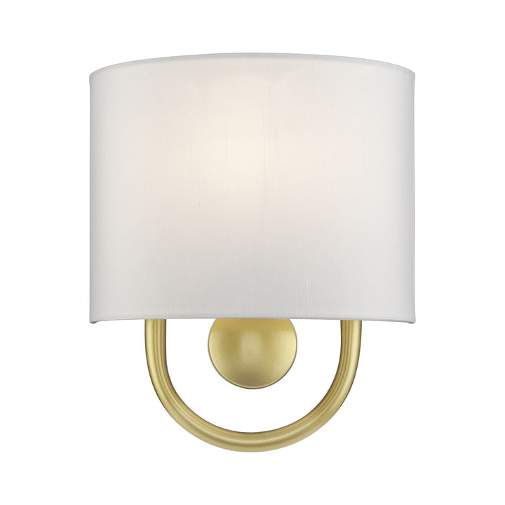 1 Light Soft Gold Ada Sconce With Hand Crafted Off-White Fabric Shade by Livex Lighting