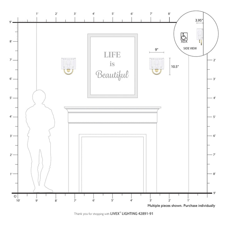 1 Light Brushed Nickel Ada Sconce With Hand Crafted Off-White Fabric Shade