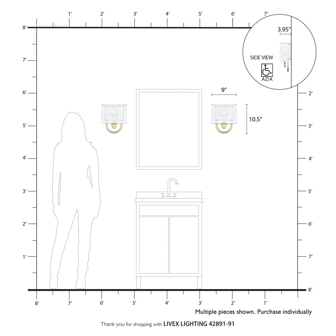 1 Light Brushed Nickel Ada Sconce With Hand Crafted Off-White Fabric Shade