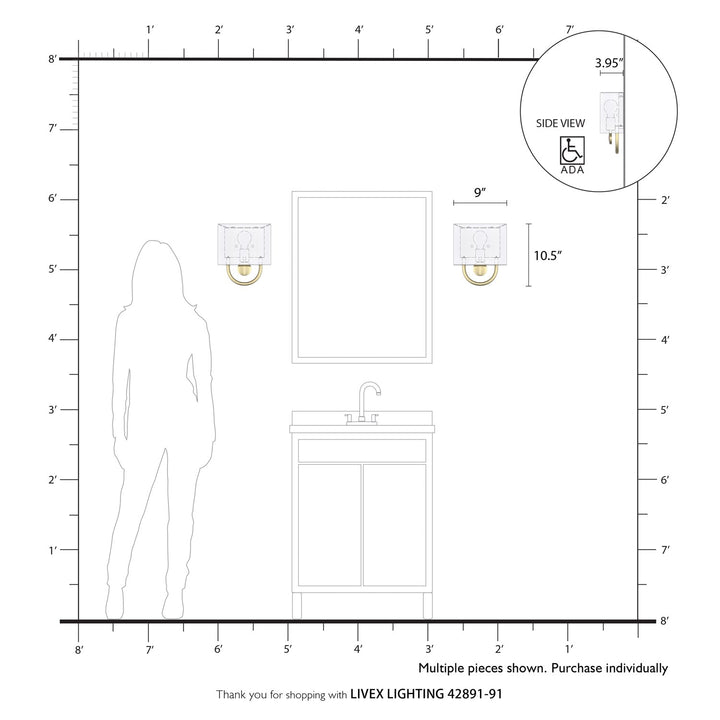 1 Light Brushed Nickel Ada Sconce With Hand Crafted Off-White Fabric Shade