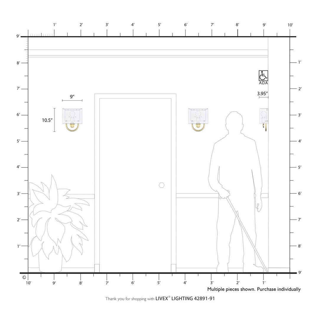 1 Light Brushed Nickel Ada Sconce With Hand Crafted Off-White Fabric Shade
