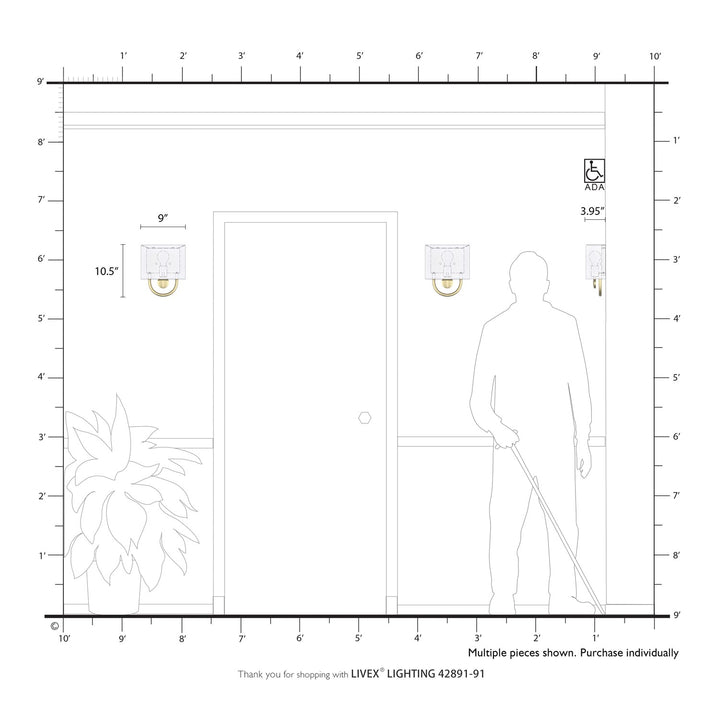 1 Light Brushed Nickel Ada Sconce With Hand Crafted Off-White Fabric Shade