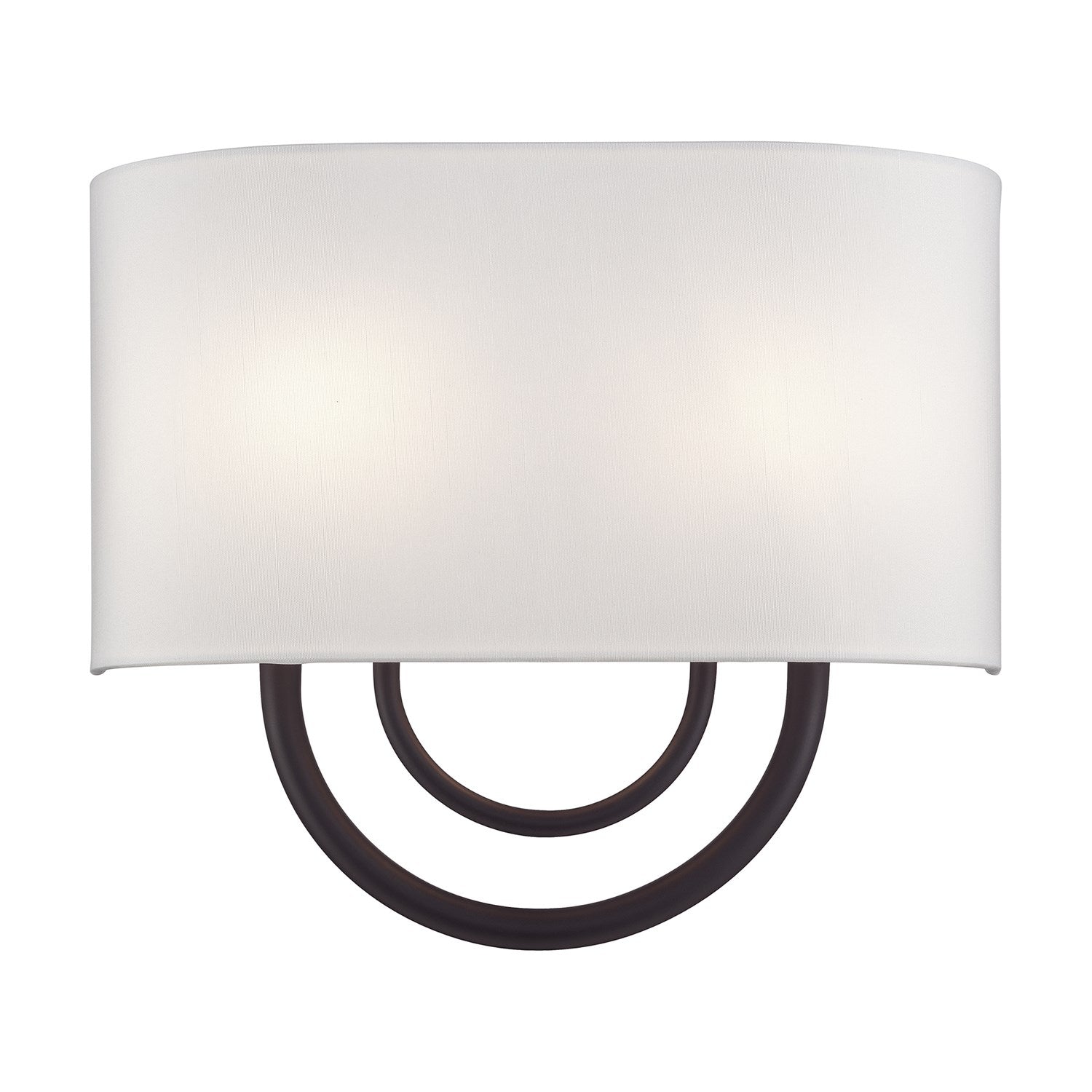 2 Light Bronze Ada Sconce With Hand Crafted Off-White Fabric Shade by Livex Lighting