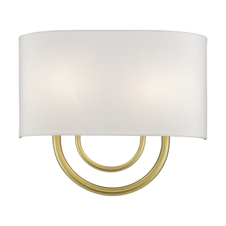 2 Light Soft Gold Ada Sconce With Hand Crafted Off-White Fabric Shade by Livex Lighting