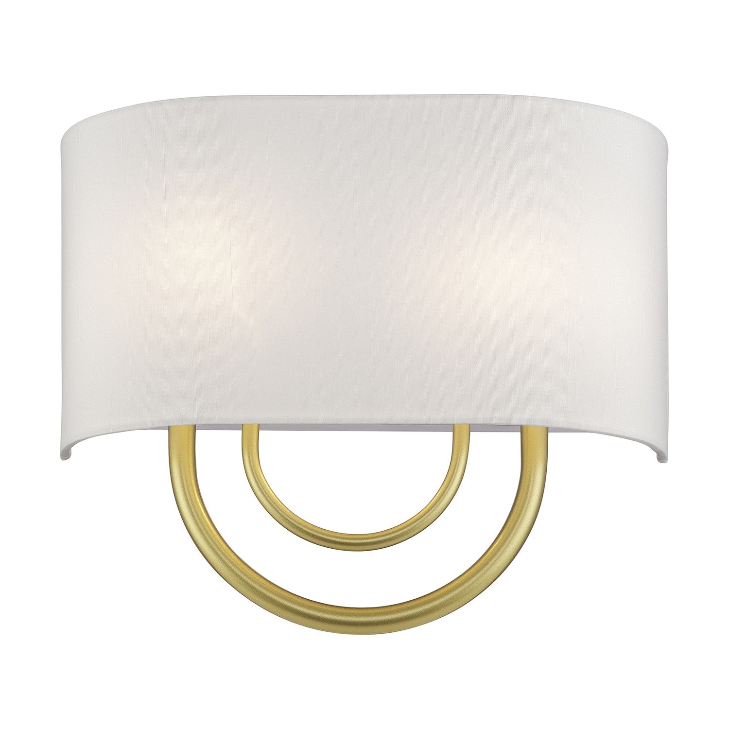 2 Light Soft Gold Ada Sconce With Hand Crafted Off-White Fabric Shade