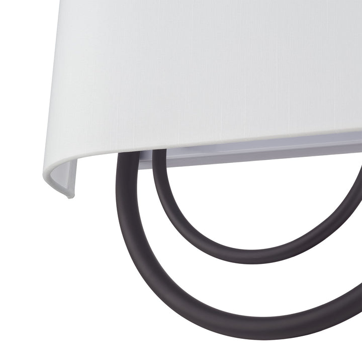 2 Light Bronze Large Ada Sconce With Hand Crafted Off-White Fabric Shade