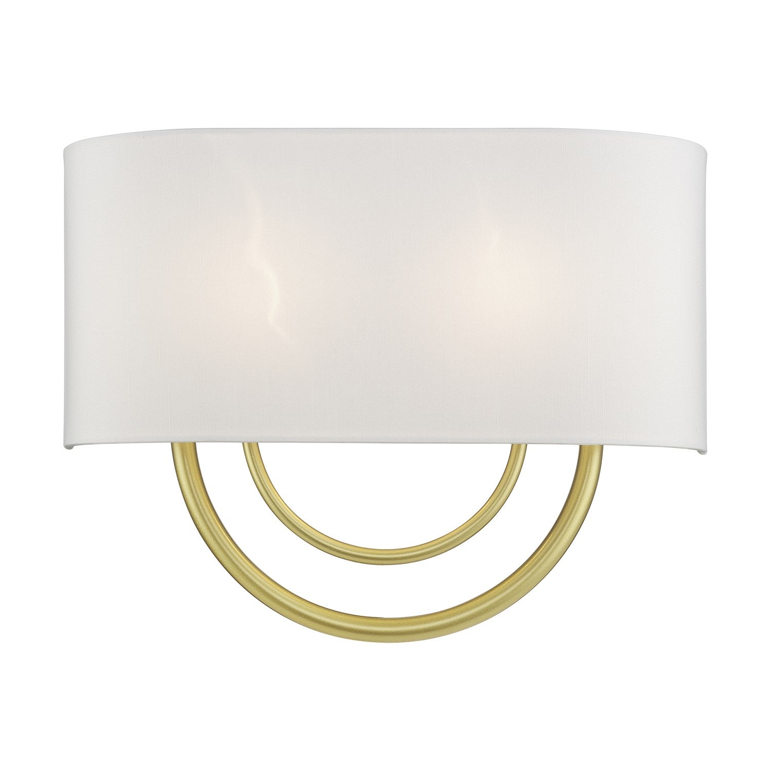 2 Light Soft Gold Large Ada Sconce With Hand Crafted Off-White Fabric Shade by Livex Lighting