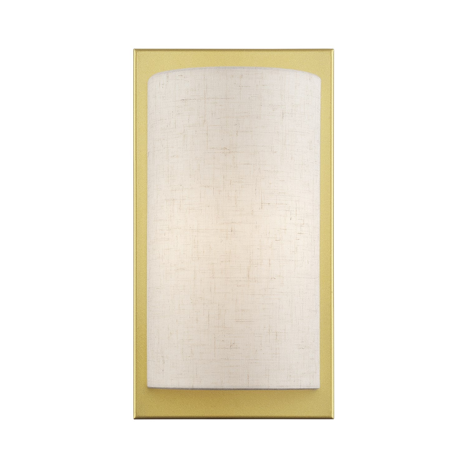 1 Light Soft Gold Ada Sconce With Hand Crafted Oatmeal Fabric Shade by Livex Lighting