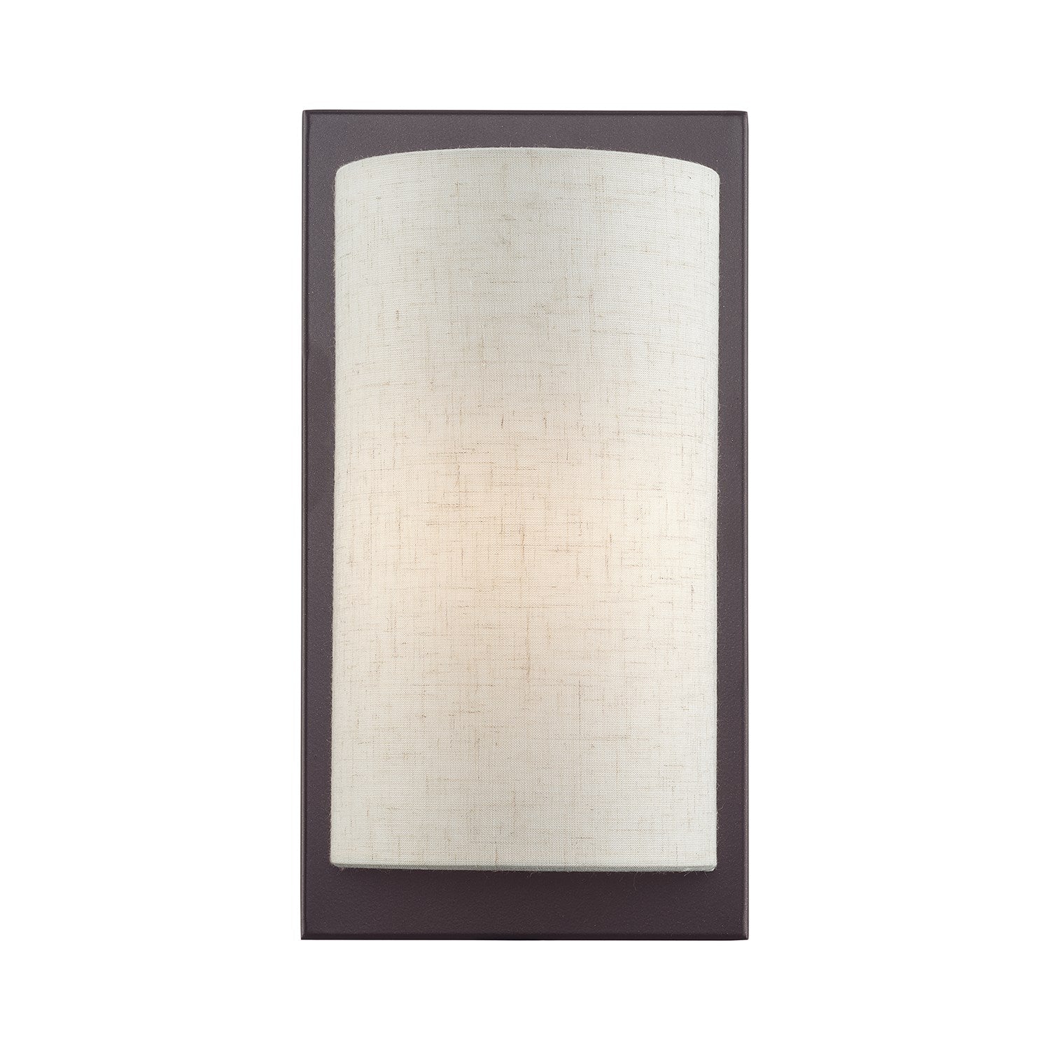 1 Light English Bronze Ada Sconce With Hand Crafted Oatmeal Fabric Shade by Livex Lighting
