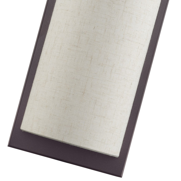 1 Light English Bronze Ada Sconce With Hand Crafted Oatmeal Fabric Shade