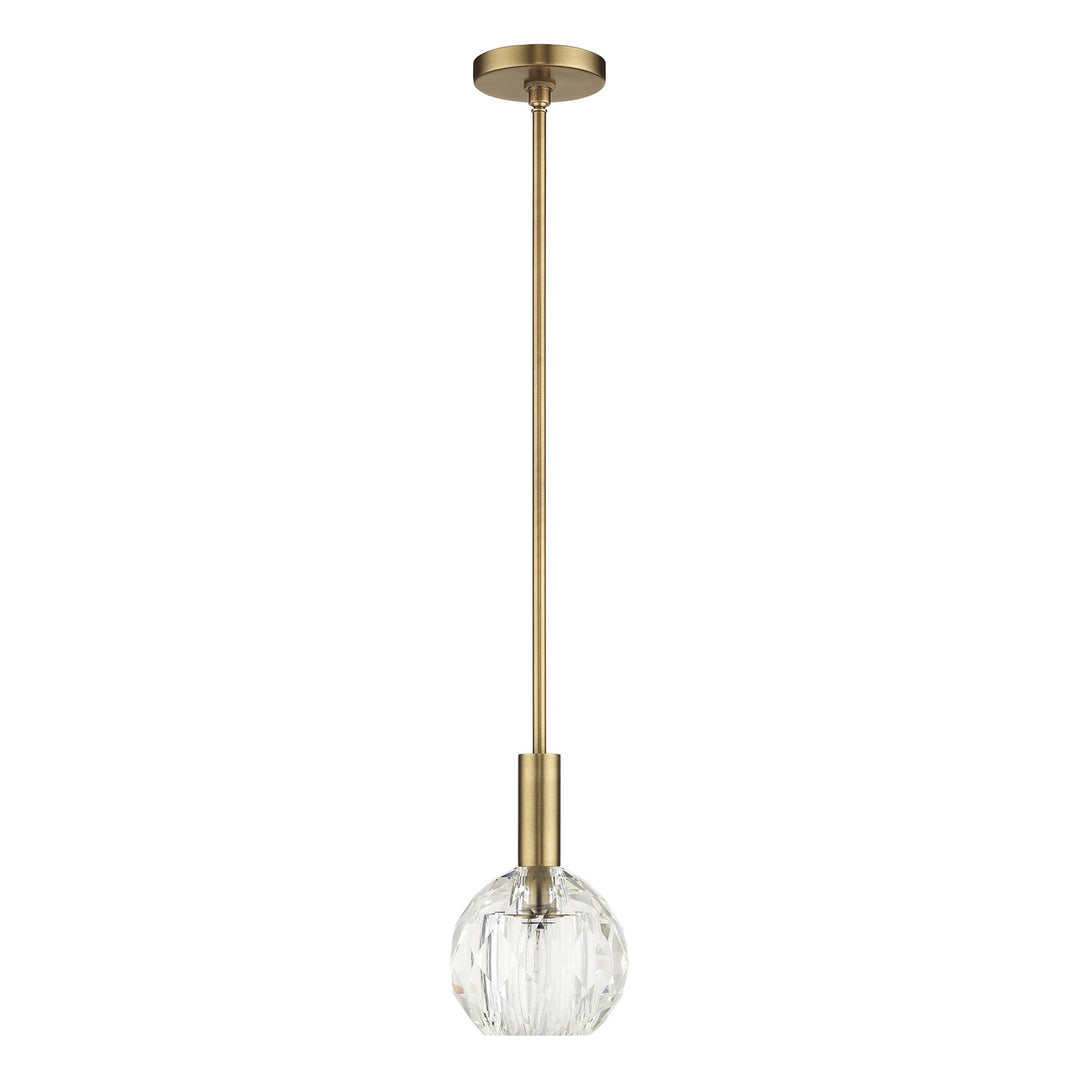 1 Light Natural Brass Crystal Pendant