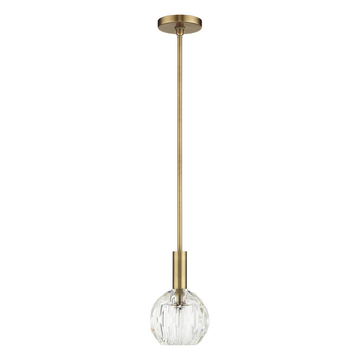 1 Light Natural Brass Crystal Pendant