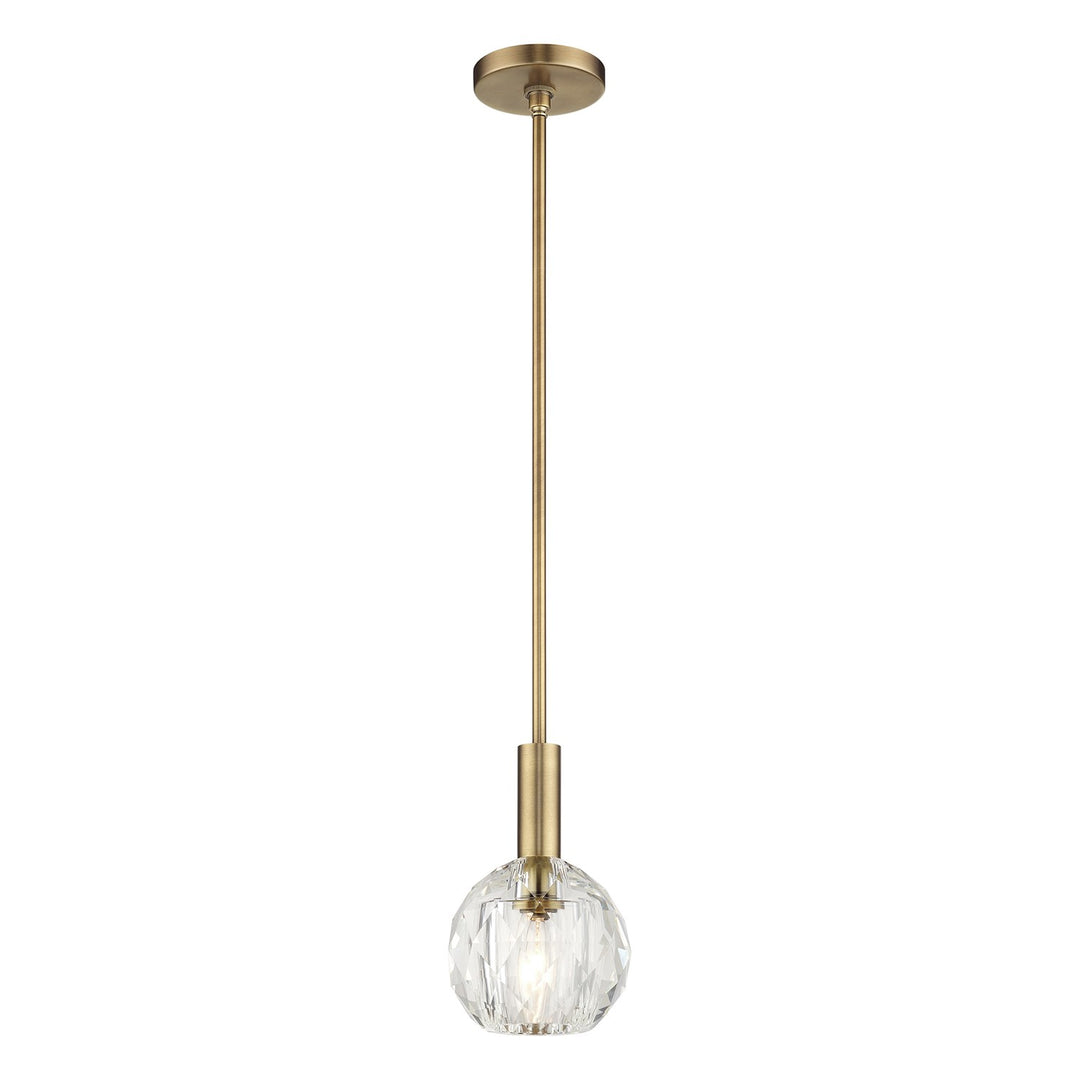 1 Light Natural Brass Crystal Pendant