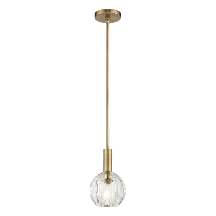 1 Light Natural Brass Crystal Pendant