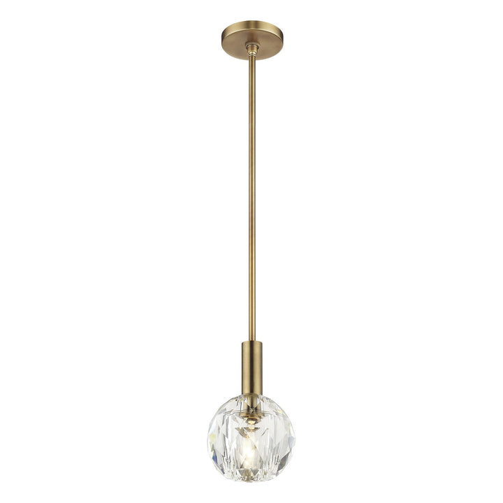 1 Light Natural Brass Crystal Pendant