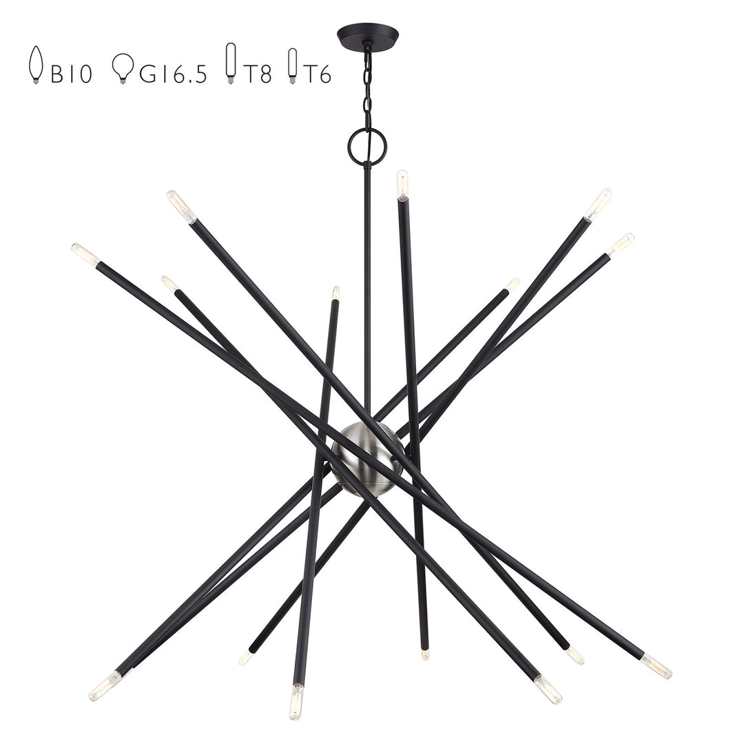 16 Light Black Grande Foyer Chandelier by Livex Lighting
