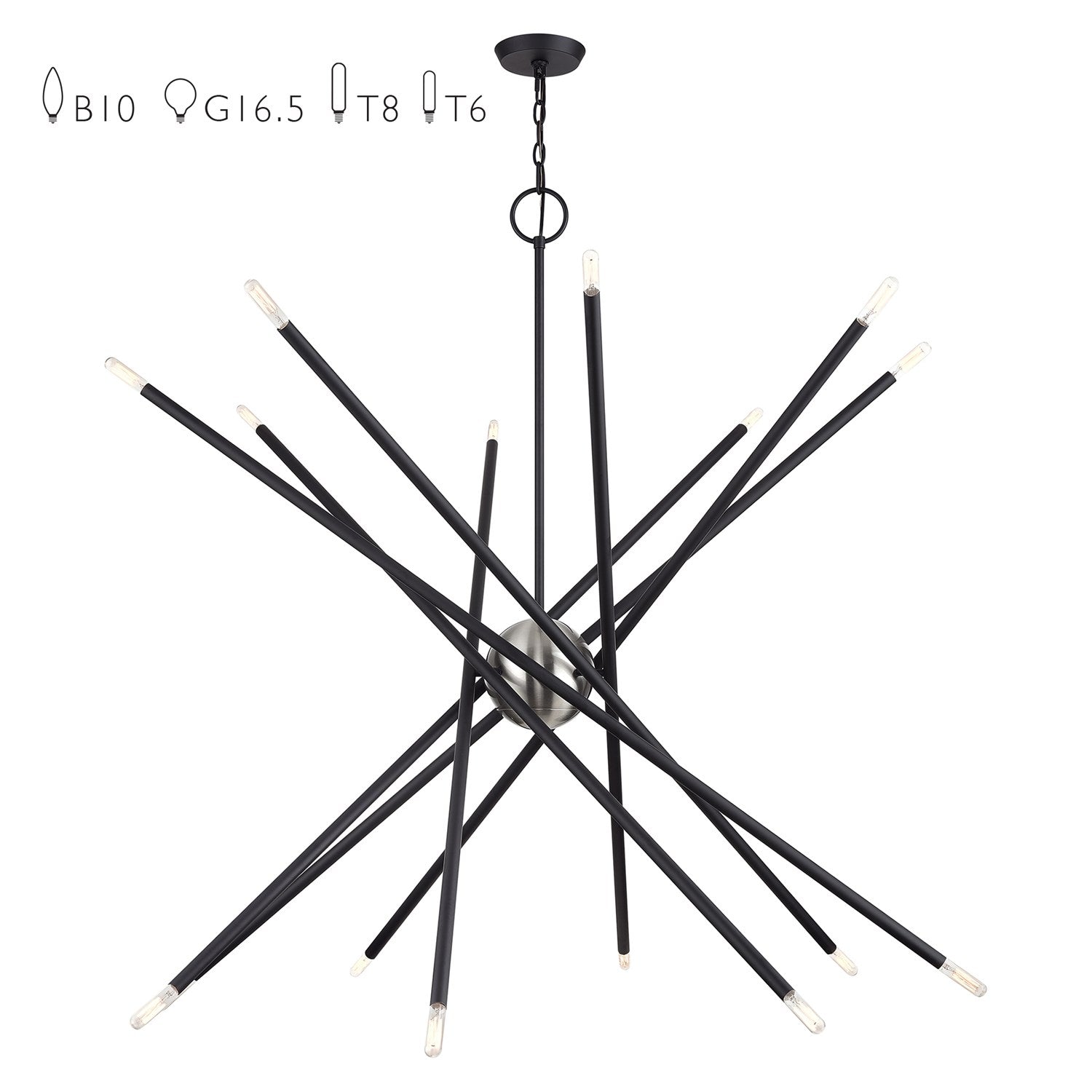16 Light Black Grande Foyer Chandelier by Livex Lighting