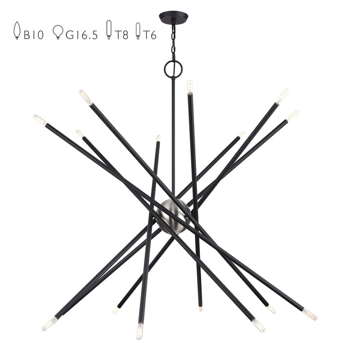 16 Light Black Grande Foyer Chandelier by Livex Lighting