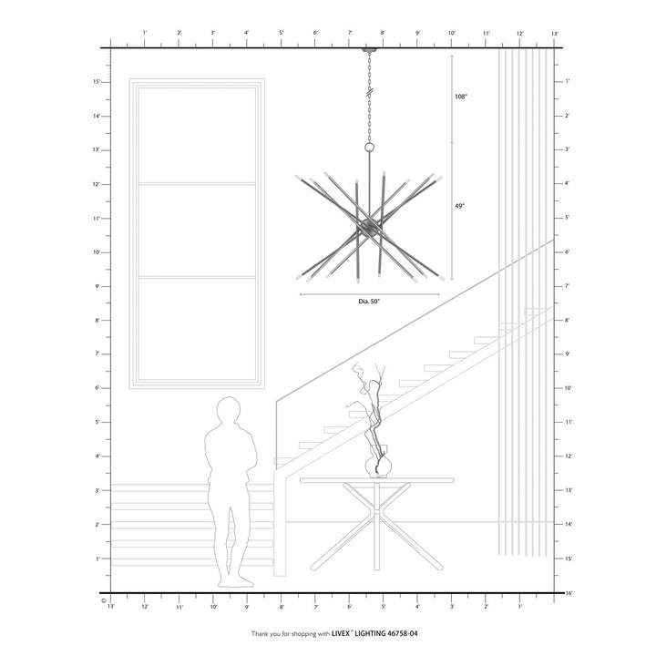 16 Light Black Grande Foyer Chandelier