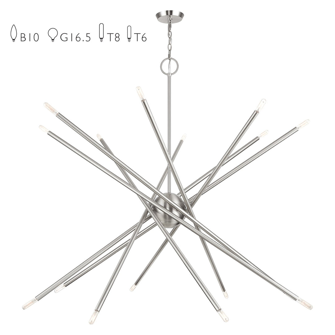 16 Light Brushed Nickel Grande Foyer Chandelier by Livex Lighting