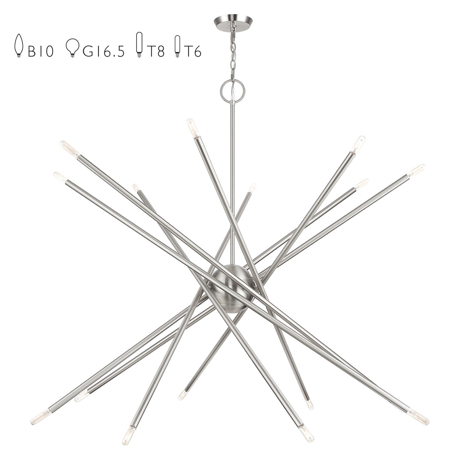 16 Light Brushed Nickel Grande Foyer Chandelier by Livex Lighting
