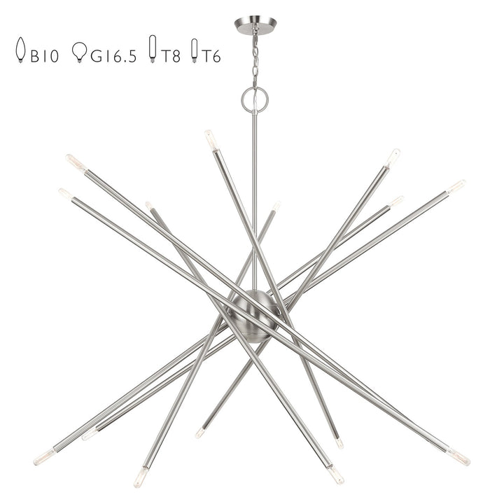 16 Light Brushed Nickel Grande Foyer Chandelier by Livex Lighting