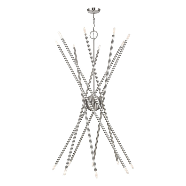 16 Light Brushed Nickel Grande Foyer Chandelier