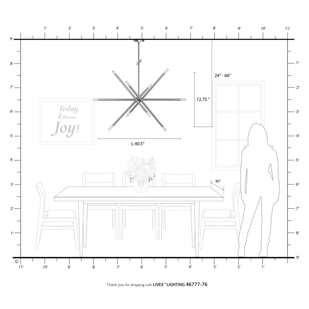 10 Light Scandinavian Gray Large Linear Chandelier