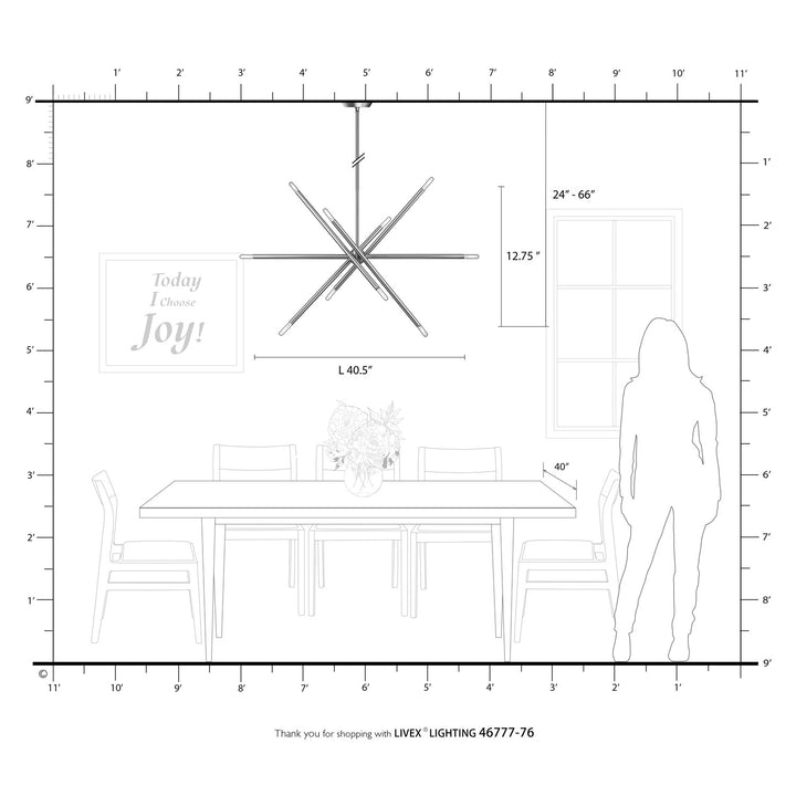 10 Light Scandinavian Gray Large Linear Chandelier