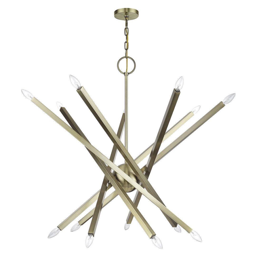 14 Light Antique Brass Extra Large Foyer Chandelier